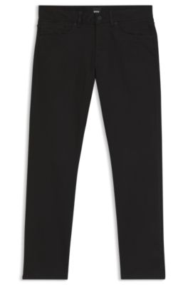 Pantalones Delaware slim fit en sarga antidecoloraci&oacute;n, Negro