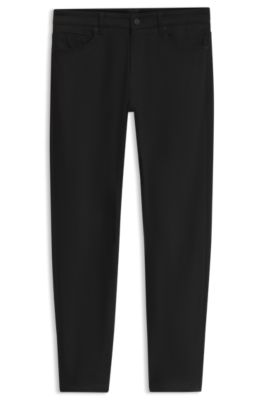 Delaware slim-fit trousers in fade-resistant twill, Black