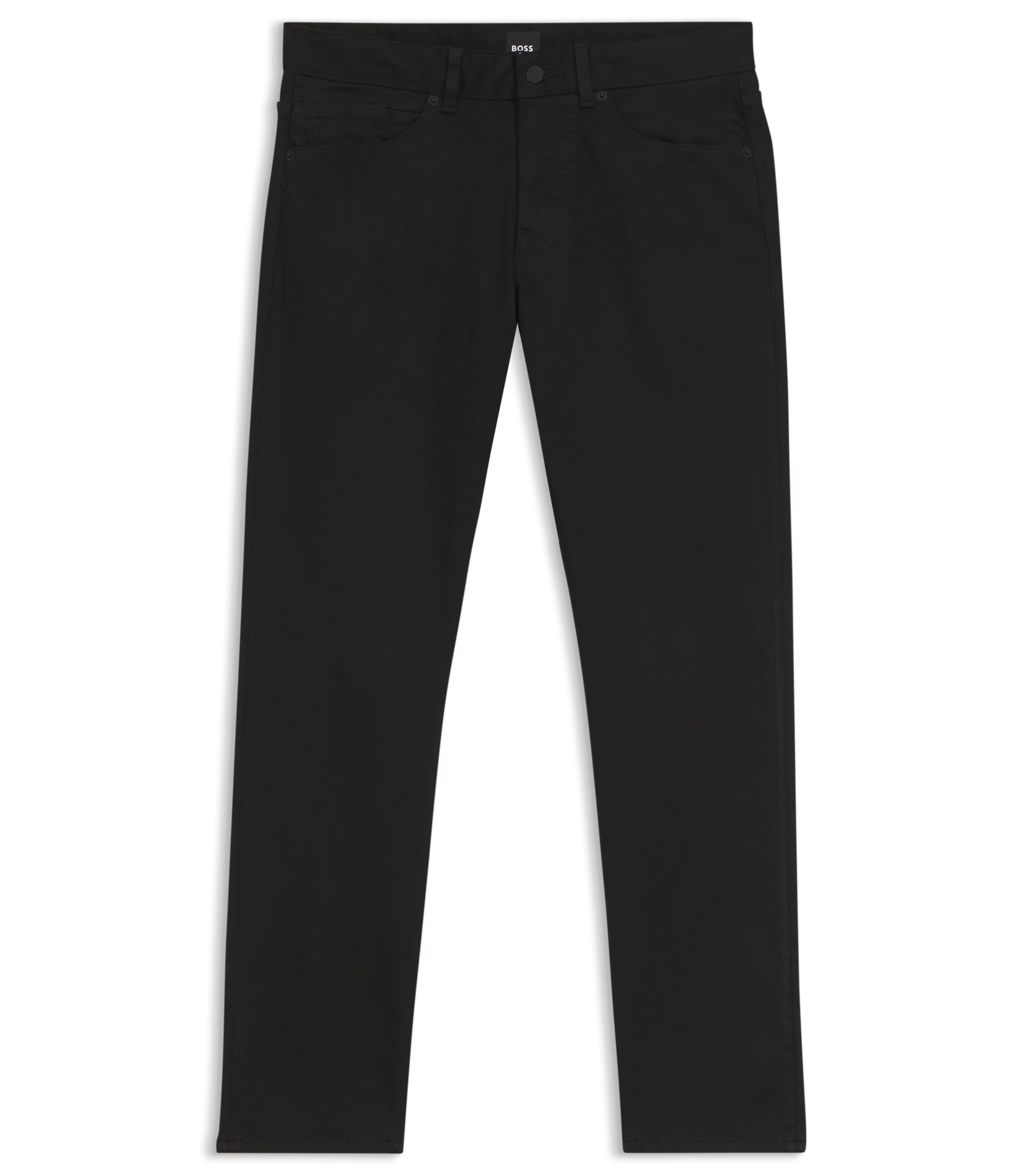 BOSS - Delaware slim-fit trousers in fade-resistant twill - Black