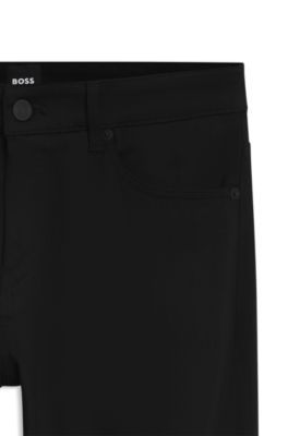 Delaware slim-fit trousers in fade-resistant twill, Black