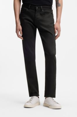 Pantalones Delaware slim fit en sarga antidecoloraci&oacute;n, Negro