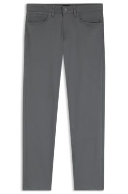 Delaware slim-fit trousers in fade-resistant twill, Dark Grey