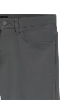 Pantalones Delaware slim fit en sarga antidecoloraci&oacute;n, Gris oscuro