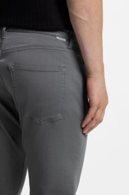 Delaware slim-fit trousers in fade-resistant twill, Dark Grey