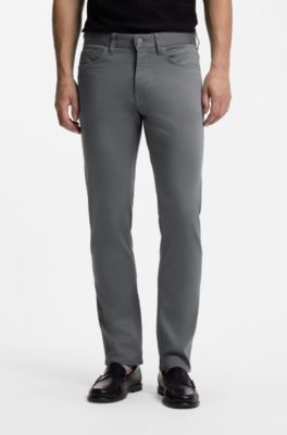 Delaware slim-fit trousers in fade-resistant twill, Dark Grey