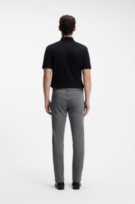 Delaware slim-fit trousers in fade-resistant twill, Dark Grey