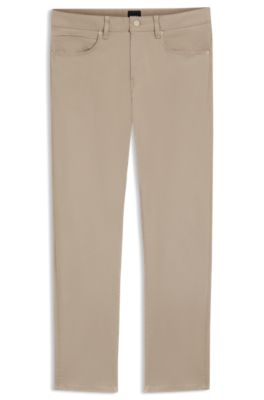 Pantalones Delaware slim fit en sarga antidecoloraci&oacute;n, Marr&oacute;n claro