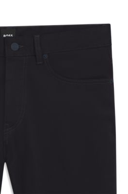 Delaware slim-fit trousers in fade-resistant twill, Dark Blue