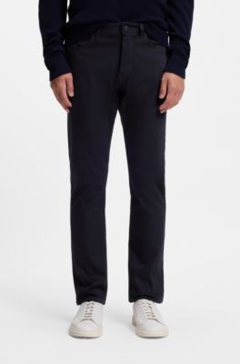 Delaware slim-fit trousers in fade-resistant twill, Dark Blue