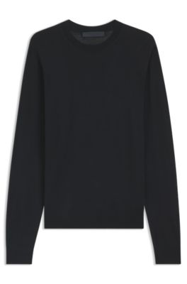 Pull Regular BECKHAM&nbsp;x&nbsp;BOSS en laine vierge, Bleu fonc&eacute;