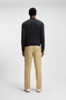 Pull Regular BECKHAM&nbsp;x&nbsp;BOSS en laine vierge, Bleu fonc&eacute;