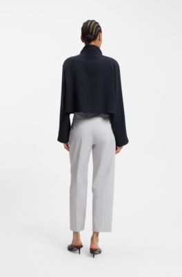 Modern-fit blazer in wrinkle-resistant crepe, Dark Blue