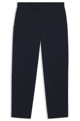 Relaxed-fit trousers in wrinkle-resistant crepe, Dark Blue