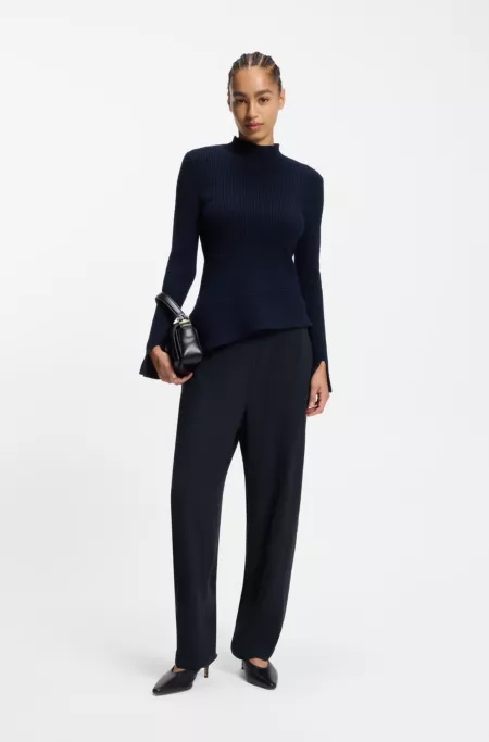 Relaxed-fit trousers in wrinkle-resistant crepe