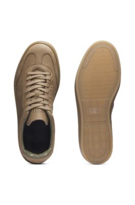 Deportivas de piel BECKHAM&nbsp;x&nbsp;BOSS con suela de goma, Caqui