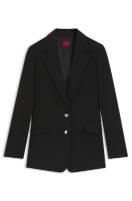 Blazer regular fit con botones dorados, Negro