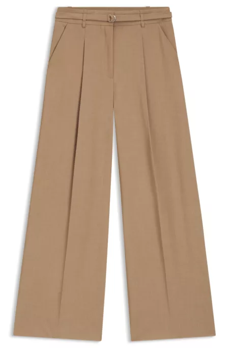 Buckled-belt trousers with pleat front
