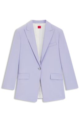 Blazer relaxed fit en tejido el&aacute;stico, Lila