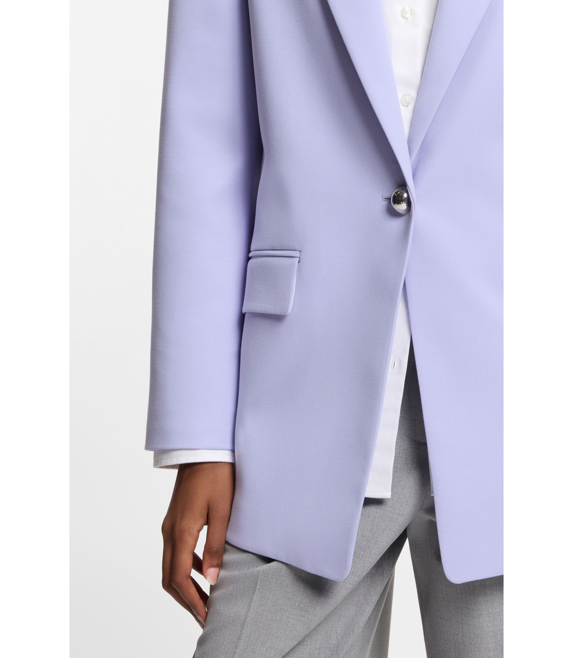 HUGO - Relaxed-fit blazer in stretch fabric - Purple
