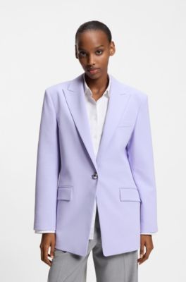 Blazer relaxed fit en tejido el&aacute;stico, Lila