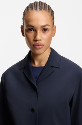 Veste coupe d&eacute;contract&eacute;e en tissu stretch, Bleu fonc&eacute;