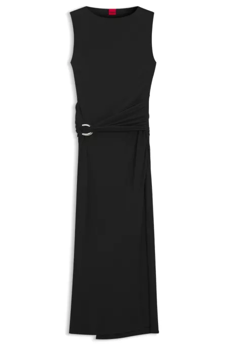 Buckle-detail dress with wrap effect