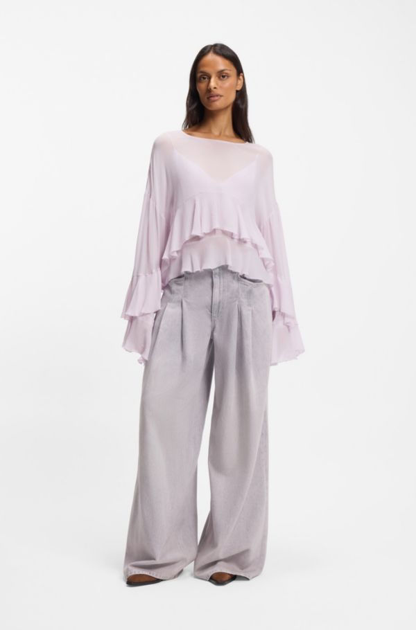 Relaxed-fit blouse in seersucker - image 2