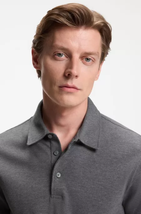 BECKHAM x BOSS polo shirt in cotton and silk