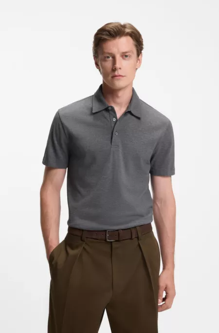 BECKHAM x BOSS polo shirt in cotton and silk