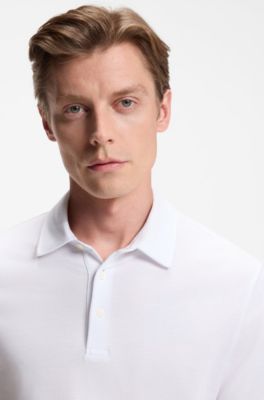 Polo BECKHAM&nbsp;x&nbsp;BOSS en algod&oacute;n y seda, Blanco