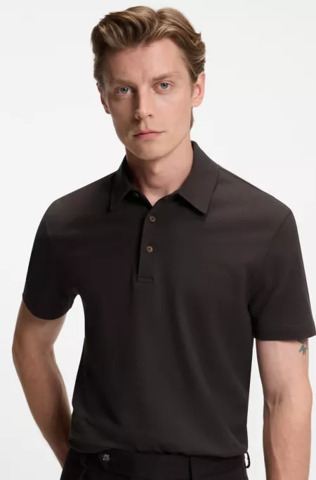 BECKHAM x BOSS polo shirt in cotton and silk