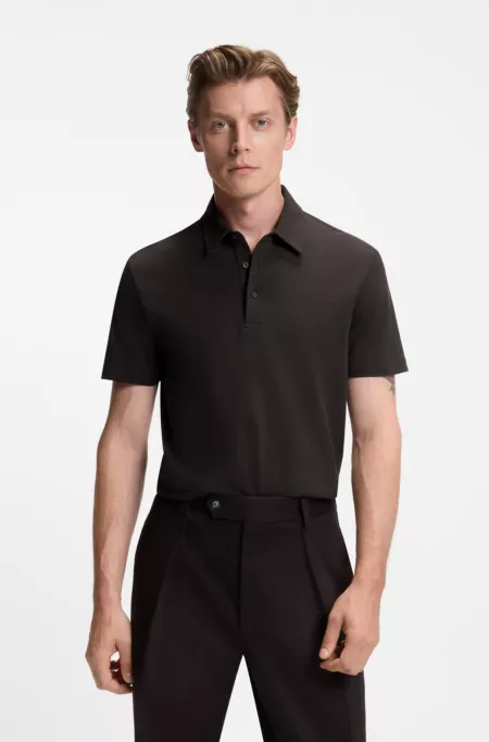 BECKHAM x BOSS polo shirt in cotton and silk