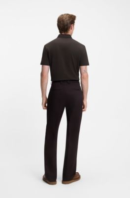 BECKHAM x BOSS polo shirt in cotton and silk, Light Brown