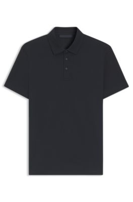 BECKHAM x BOSS polo shirt in cotton and silk, Dark Blue