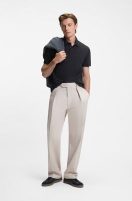 BECKHAM x BOSS polo shirt in cotton and silk, Dark Blue