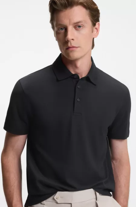 BECKHAM x BOSS polo shirt in cotton and silk