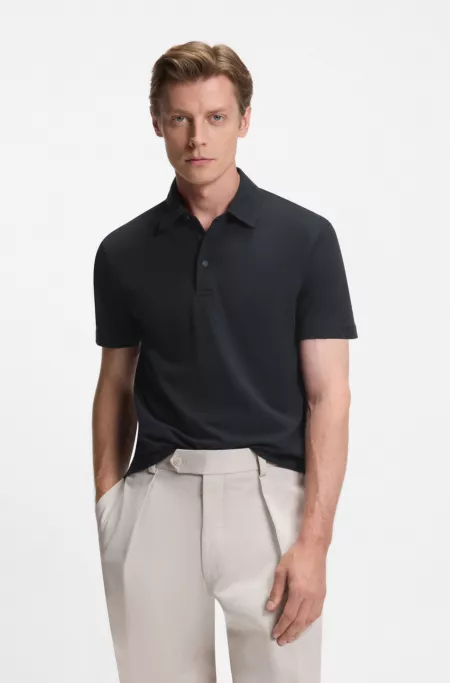 BECKHAM x BOSS polo shirt in cotton and silk