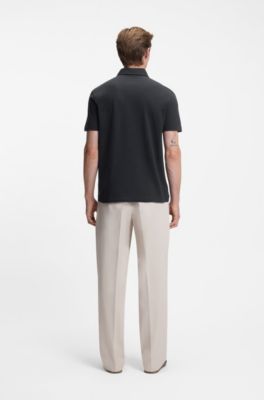 BECKHAM x BOSS polo shirt in cotton and silk, Dark Blue
