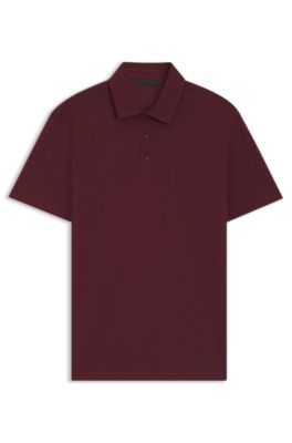 BECKHAM x BOSS polo shirt in cotton and silk, Dark Red