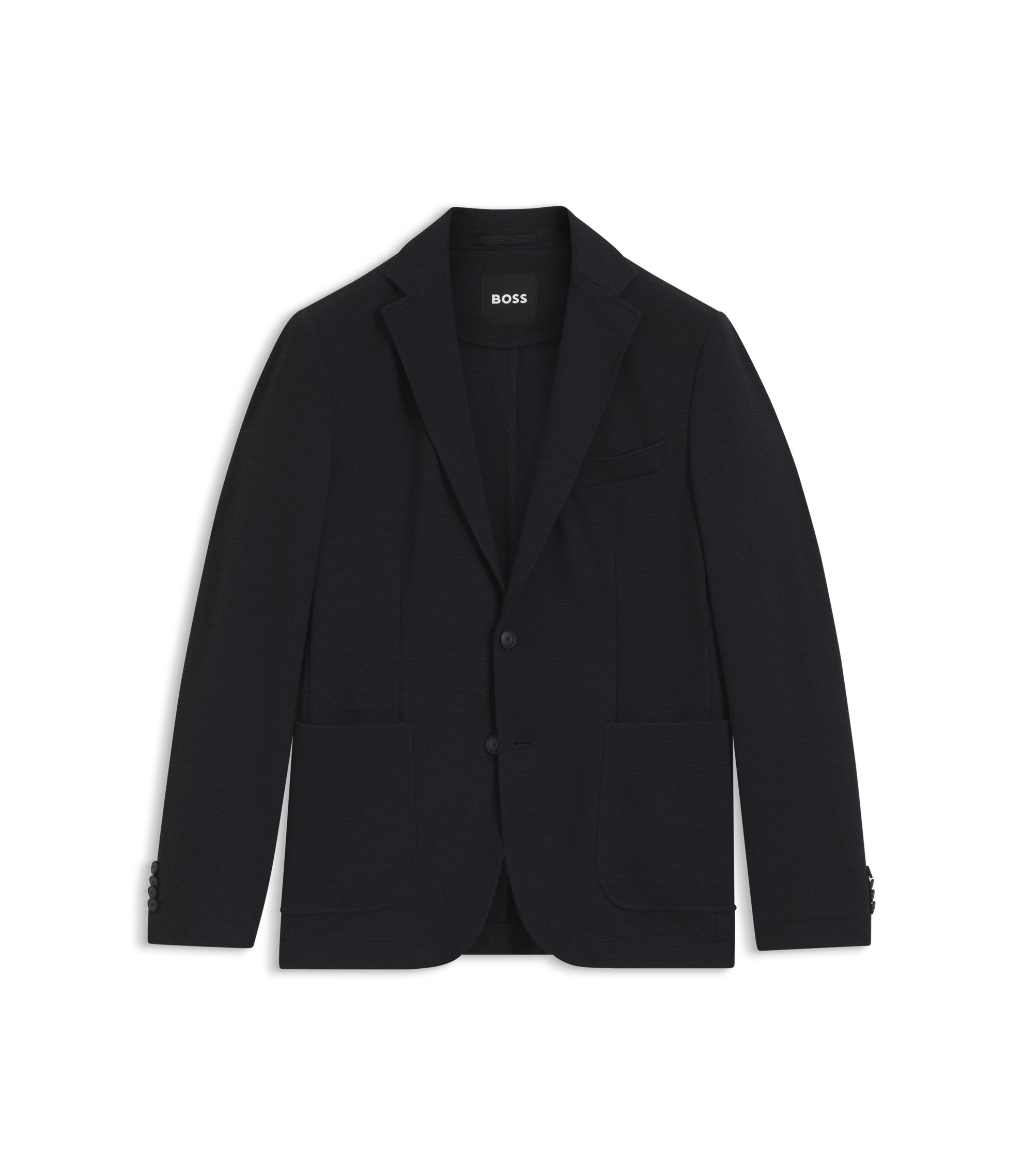 BOSS - Slim-fit jacket in performance-stretch fabric - Dark Blue