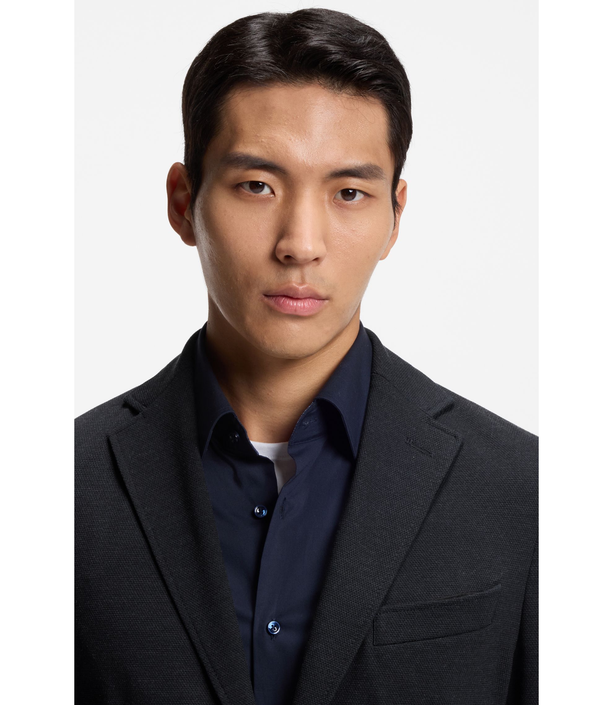 BOSS - Slim-fit jacket in performance-stretch fabric - Dark Blue