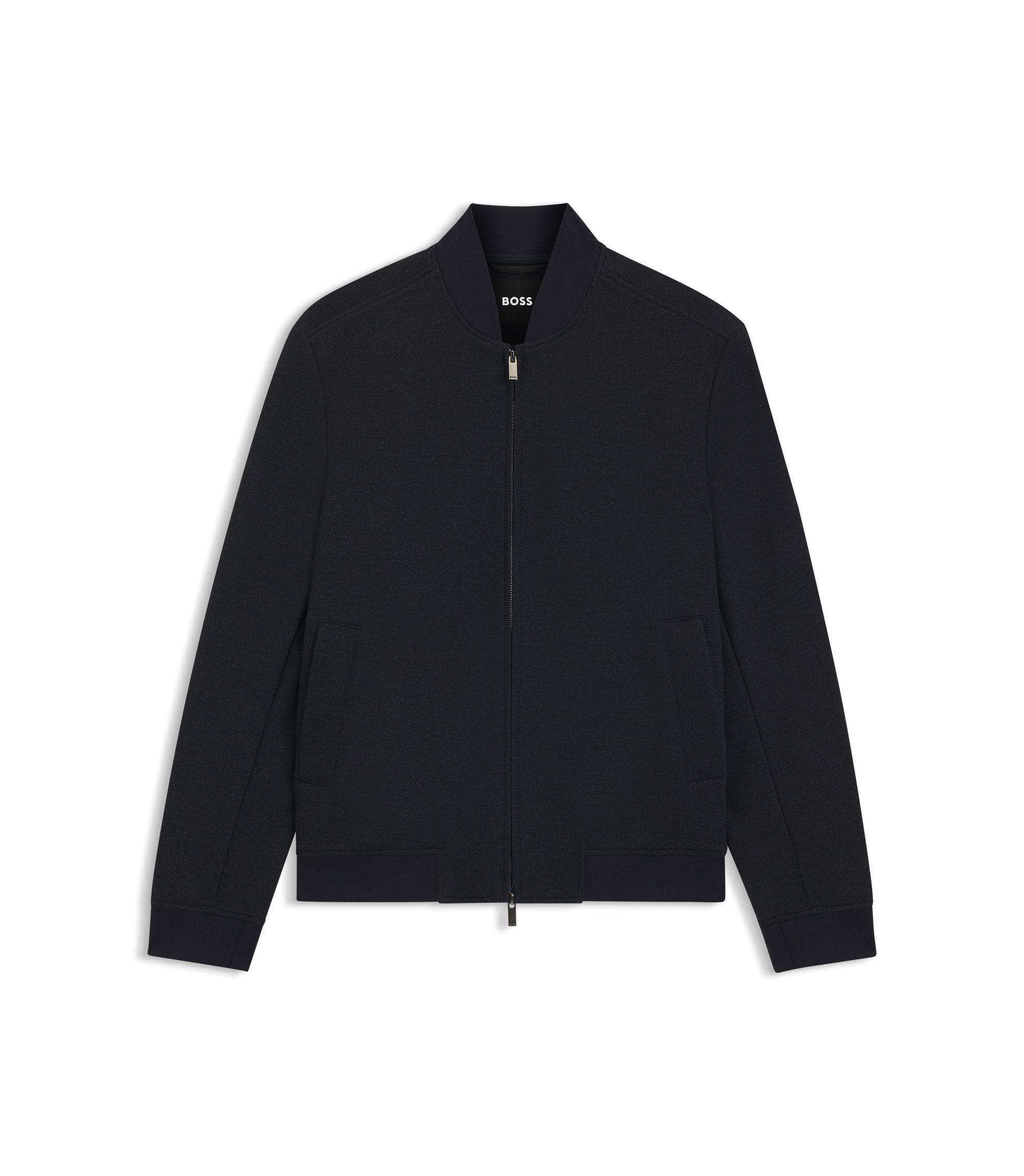 BOSS - Slim-fit jacket in wrinkle-resistant fabric - Dark Blue