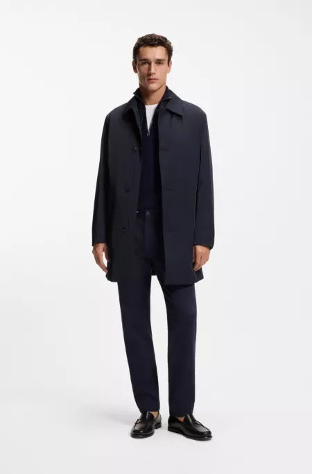 Wrinkle-resistant 3-in-1 coat with water-repellent finish