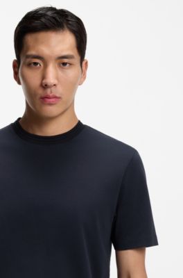 Camiseta de algod&oacute;n con monogramas en el interior, Azul oscuro