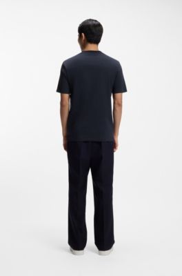 Camiseta de algod&oacute;n con monogramas en el interior, Azul oscuro