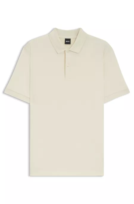 Monogram-placket polo shirt in a cotton blend