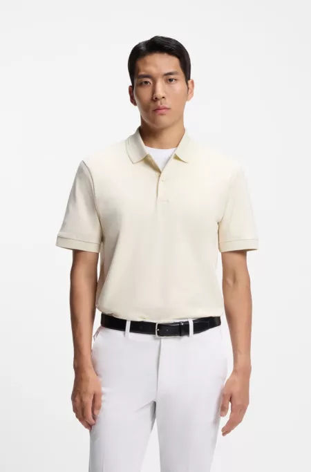 Monogram-placket polo shirt in a cotton blend