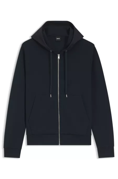 Zip-up hoodie with monogram hood