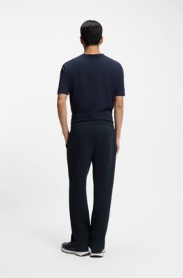 Pantalones regular fit con cord&oacute;n en la cintura, Azul oscuro