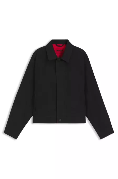 Black regular-fit jacket in Japanese denim